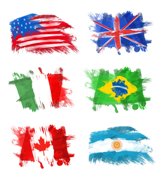 Drapeaux - Amérique, Angleterre, Italie, Brésil, Canada et Argentine
 - Photo, image