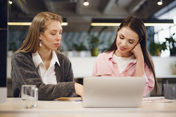 Two young women working together in office - Fotoğraf, Görsel