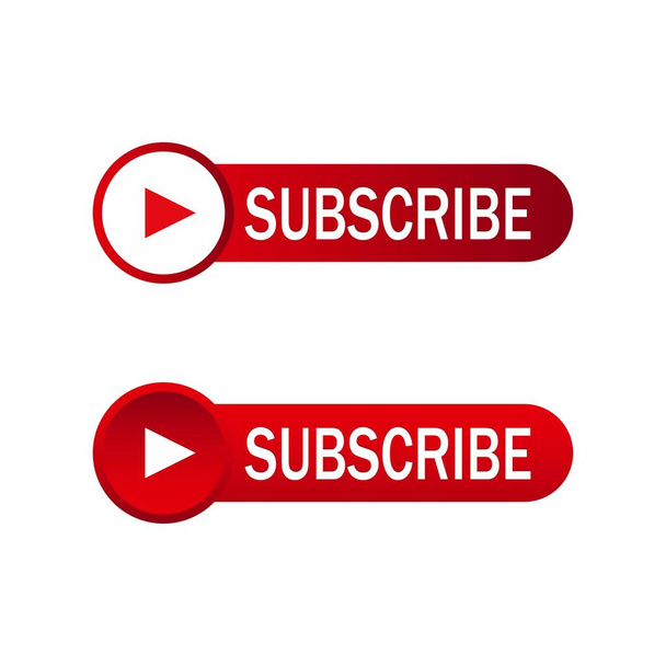 Przycisk Youtube wewnątrz okrągłego kształtu, czerwony przycisk subskrypcji i efekt tekstowy na białym tle, Wektor ilustracji koncepcji biznesowej piktogram subskrypcji. - Wektor, obraz
