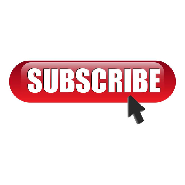 Youtube Red subscribe button with black cursor arrow and text effect on a white background, Vector illustration for Business concept subscribe pictogram. - Vector, Image