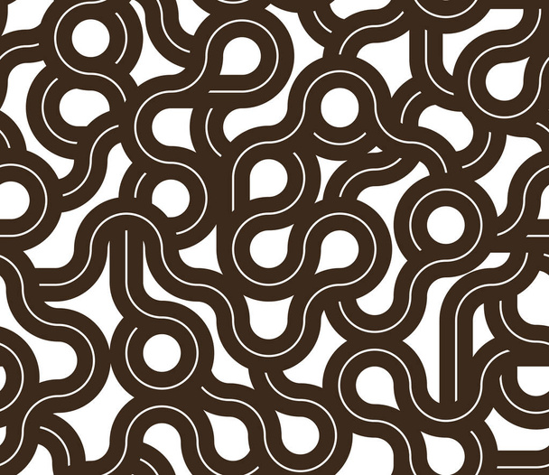 Seamless linear vector geometric minimalistic pattern, abstract lines tiling background, stripy weaving, optical maze, twisted stripes. - Vektori, kuva