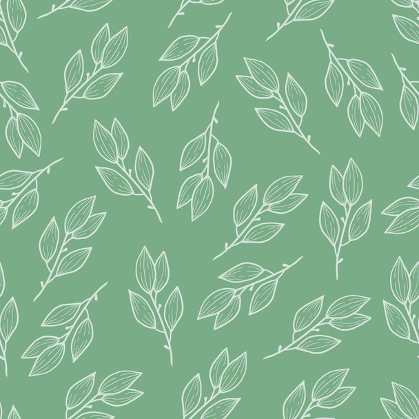 Seamless floral pattern of simple leaf - Vector, Image