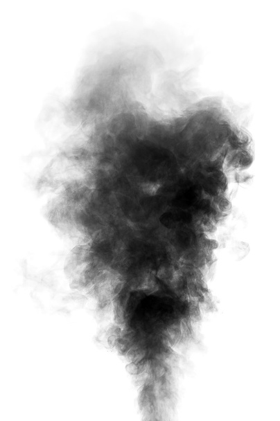 Vapor negro que parece humo sobre fondo blanco
 - Foto, Imagen