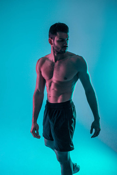 Athletic european man with naked sportive torso - Valokuva, kuva