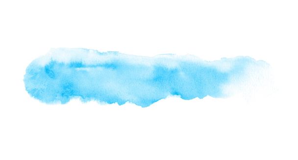 Acuarela azul abstracta sobre fondo blanco. - Foto, imagen