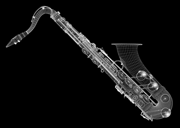 Saxofon tumbado - Fotoğraf, Görsel