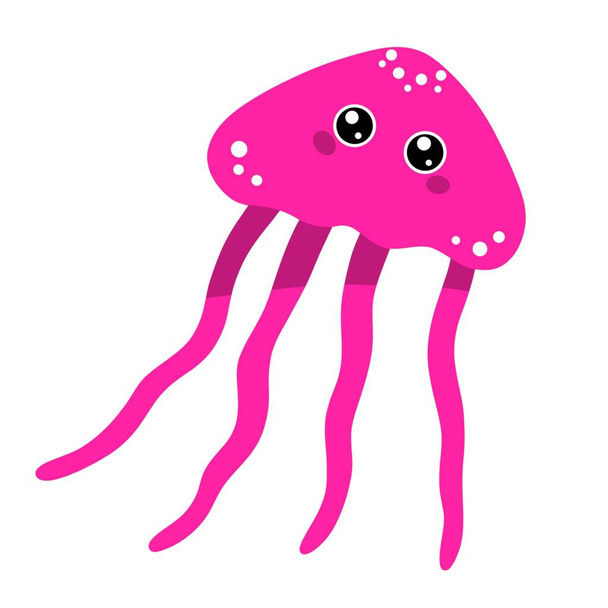 Pink octopus on a white background. - Zdjęcie, obraz