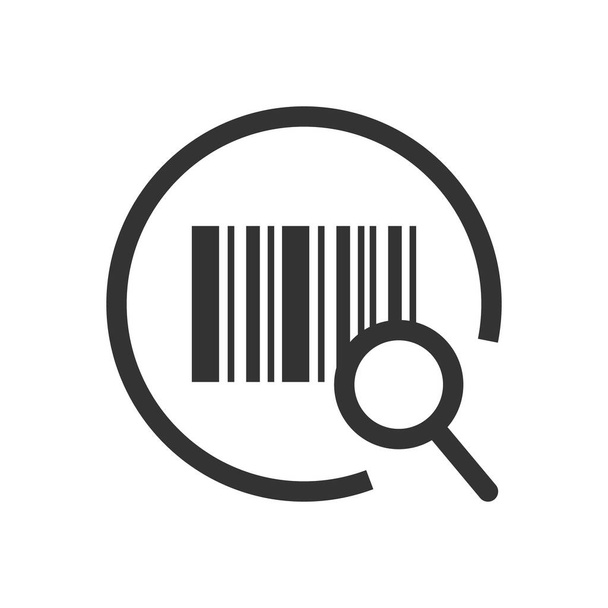 Barcode icona di ricerca su sfondo bianco. icona dello scanner. - Vettoriali, immagini