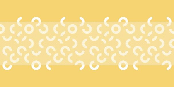 Naadloos abstract geometrisch patroon Rand. Vector illustratie in wit en geel met lijnstructuur. Truchet patroon. - Vector, afbeelding