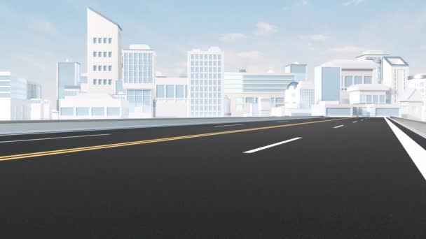 Route urbaine et modèle de ville numérique, rendu 3d. - Séquence, vidéo