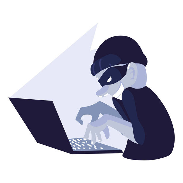 Хакер, використовуючи ноутбук
 - Вектор, зображення