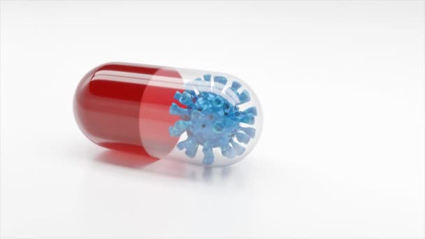 Ліки противірусної капсули для лікування та профілактики коронавірусної інфекції. 3D відео
. - Кадри, відео