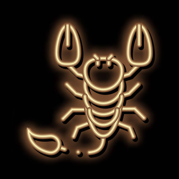 Skorpioni neon hehku kuvake kuvitus - Vektori, kuva