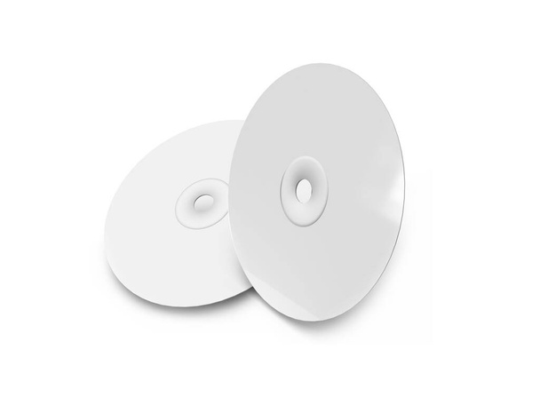 Escena de maqueta de ilustración de disco compacto 3D sobre fondo aislado. Escena de objetos de CD o DVD. - Foto, Imagen