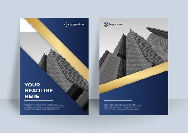 Blue corporate identity cover business vector design, Flier brochure advertising abstract background, Leaflet Modern poster magazine layout template, Annual report for presentation - Vector, Image
