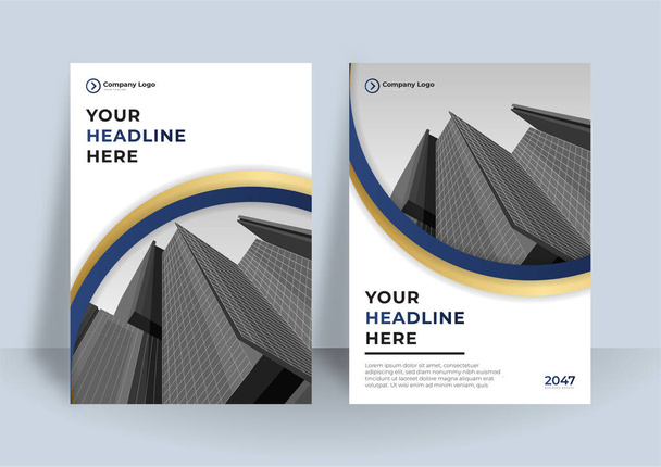 Blue corporate identity cover business vector design, Flier brochure advertising abstract background, Leaflet Modern poster magazine layout template, Annual report for presentation - Vettoriali, immagini