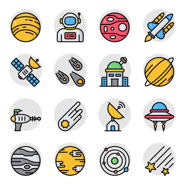 Pack of Falling Star Flat Icons - ベクター画像