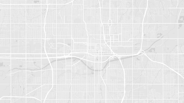 Gris claro y blanco Oklahoma City vector mapa de fondo, calles y cartografía del agua ilustración. proporción de pantalla ancha, plano digital diseño streetmap. - Vector, imagen