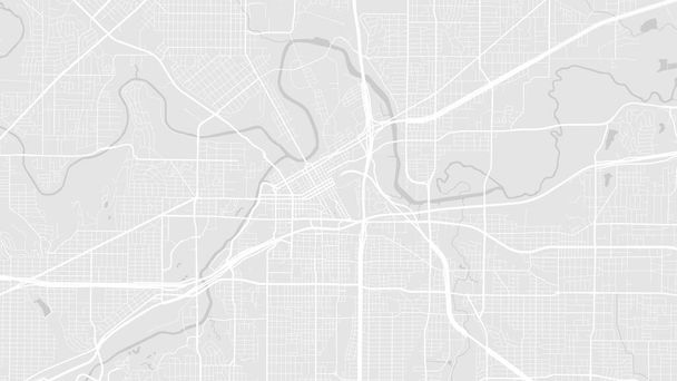 Gris claro y blanco Fort Worth ciudad vector mapa de fondo, calles y cartografía del agua ilustración. proporción de pantalla ancha, plano digital diseño streetmap. - Vector, Imagen