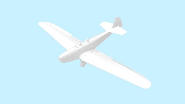 3D-weergave van een vliegtuigcomputermodel geïsoleerd op een lege ruimteachtergrond - Foto, afbeelding