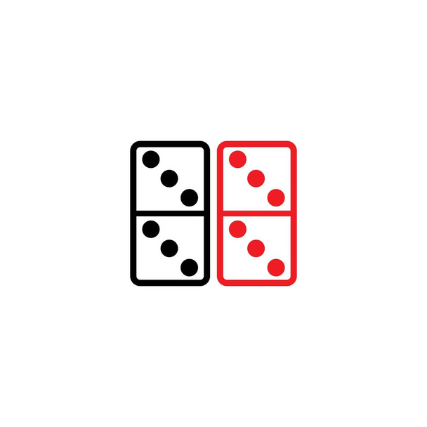 Domino Vektor Logo Vorlage. EPS10. Glücksspiel-Symbol. Kreativer und stilvoller Schriftzug für Bauunternehmen. - Vektor, Bild