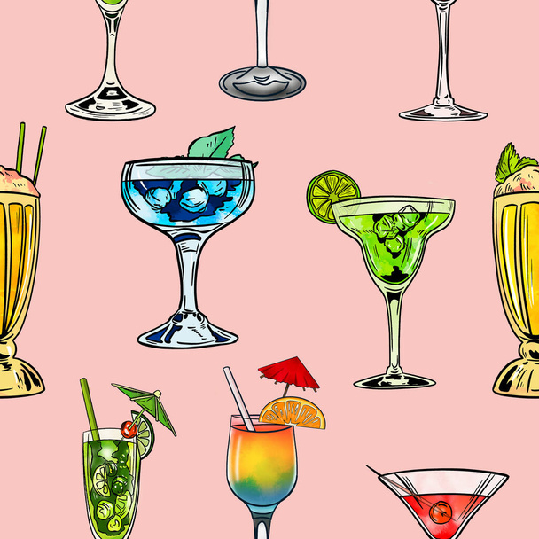 koktejly, koktejly, léto, párty, drinky, nápoje, nápoje, menu, brýle, martini, - Fotografie, Obrázek