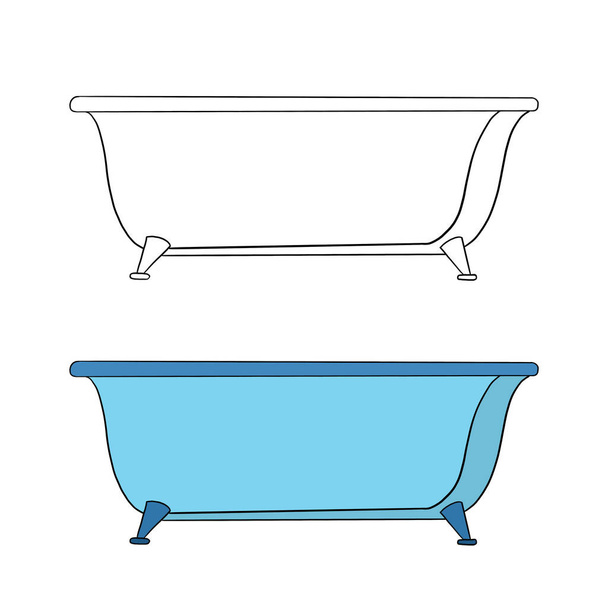 icône de baignoire. dessin animé de l'illustration vectorielle de salle de bains. conception isolée. - Photo, image