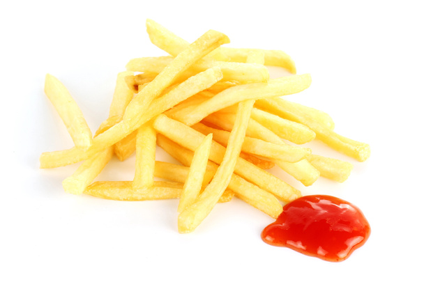 Sült krumpli és ketchup - Fotó, kép