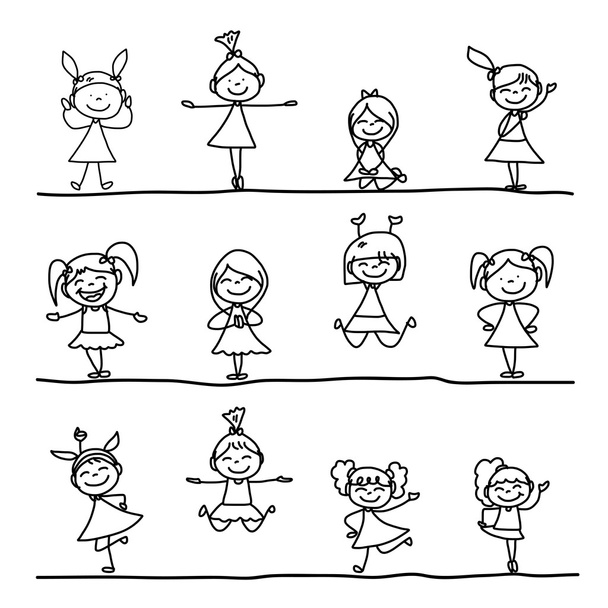 Cartoon tekens kinderen - Vector, afbeelding