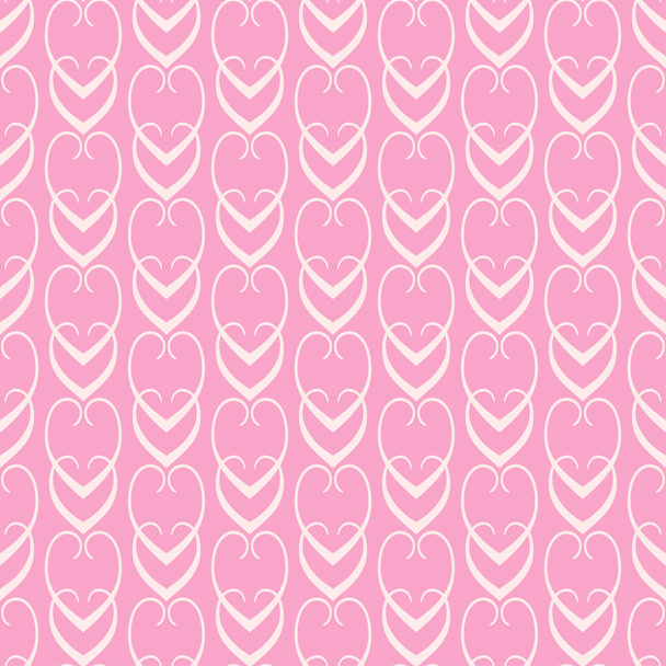 Cute background pattern with hearts on pink background, wallpaper. Seamless pattern, texture. Vector image - Wektor, obraz