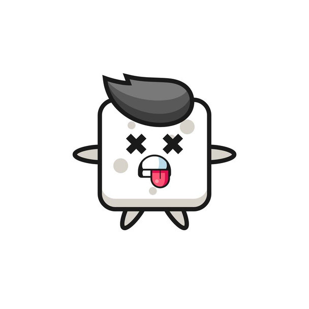 character of the cute sugar cube with dead pose , cute style design for t shirt, sticker, logo element - Vektori, kuva