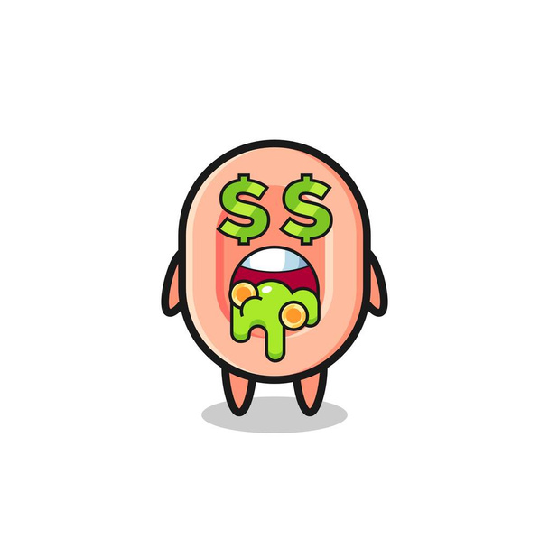 personagem de sabão com uma expressão de louco sobre dinheiro, design de estilo bonito para t-shirt, adesivo, elemento do logotipo - Vetor, Imagem