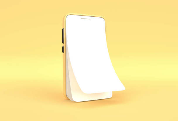 Modèle de téléphone intelligent avec écran vide remplacement écran protecteur verre rendu 3D. - Photo, image