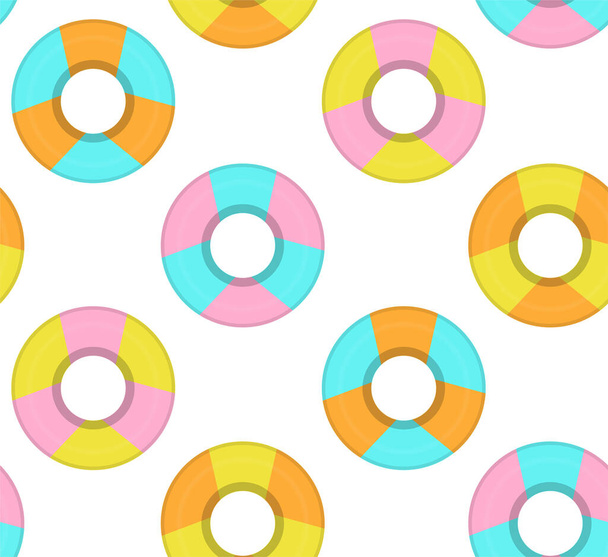 Seamless vector pattern with colorful floating rings. - Διάνυσμα, εικόνα