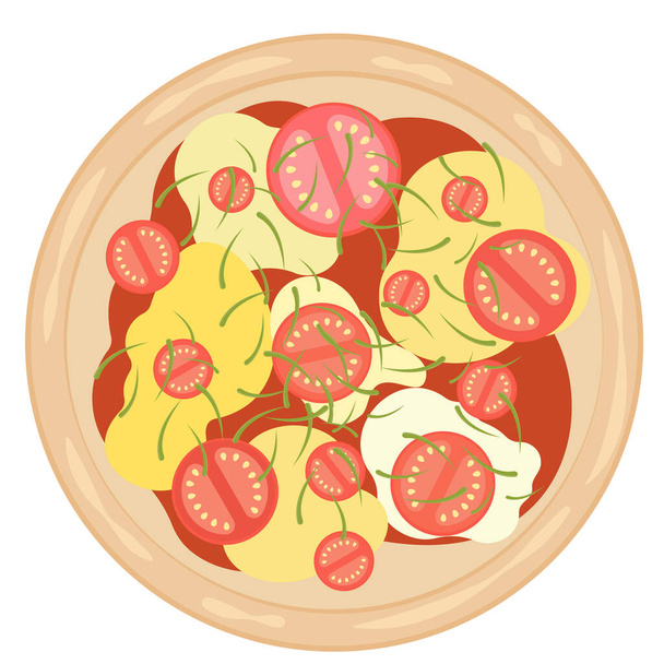 Ilustración vectorial de deliciosa pizza - Vector, Imagen