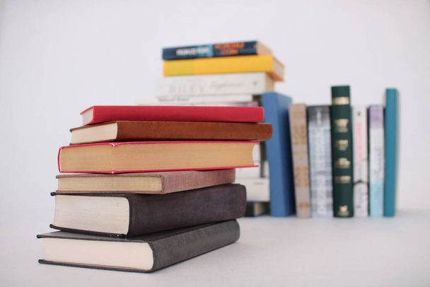 Stack of books on white - Photo, Image