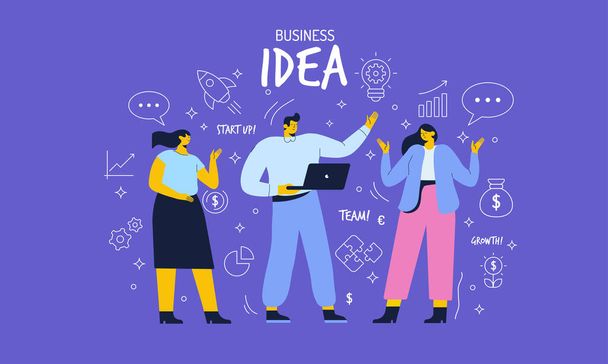 Creative business idea flat vector illustration - Διάνυσμα, εικόνα