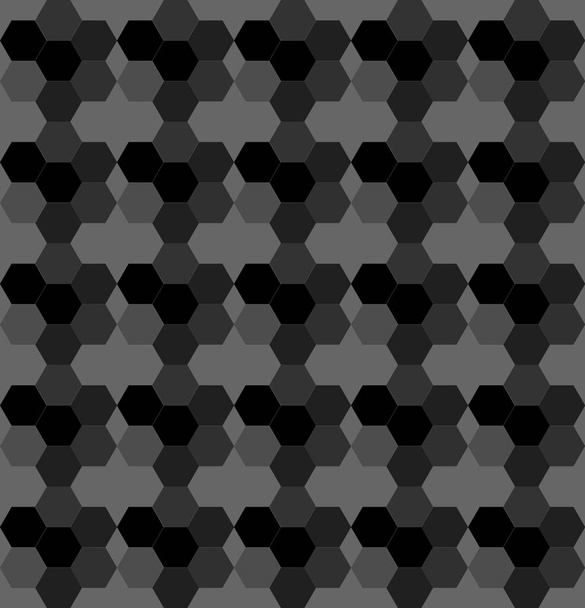 Bezešvé černé a šedé šestiúhelník vzor pozadí - Vektor, obrázek