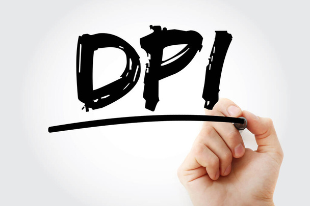 DPI - Dots Per Inch acronym with marker, technology concept background - Photo, Image