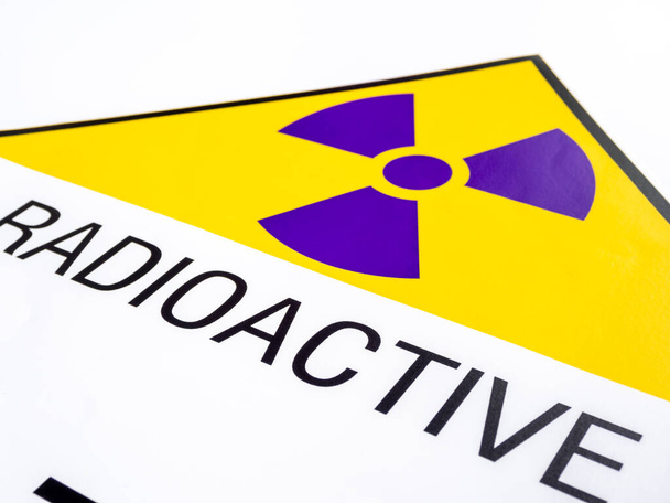 Full-frame Close-up of Radiation symbol at the transportation label sticker - Photo, Image