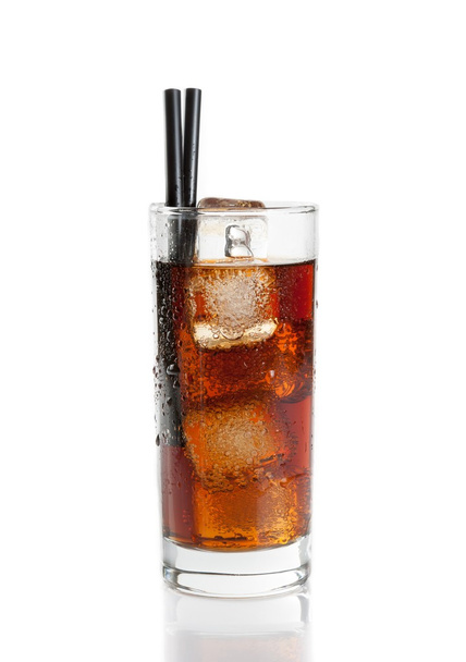 fresh coke with straw isolated, summer time - Fotó, kép