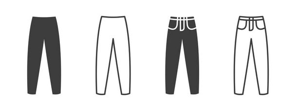 Pants icons. Men's jeans or pants sign icons. Clothing symbol. Vector illustration - Vector, Image