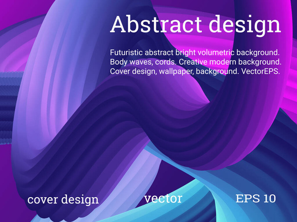 Volumetric multi-colored embossed waves wriggle against a gradient background. Tube paste - Wektor, obraz