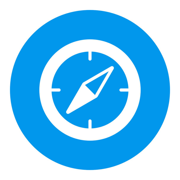 Compas Vektor weißes Glyphen-Symbol. Navigationszeichen. Grafik-Symbol für Reise-und Tourismus-Website und Apps-Design, Logo, App, UI - Vektor, Bild