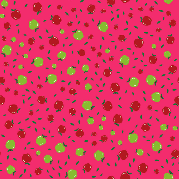 Beautiful apple patern in pink color. Vector image. - Vector, afbeelding