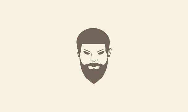 man style vintage with young beard vintage logo symbol icon vector graphic design illustration - Vector, Image