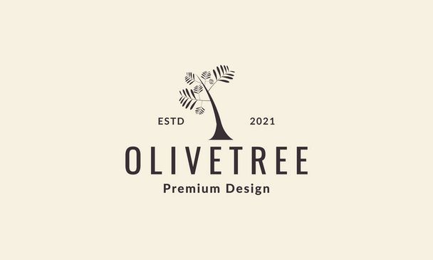vintage olivový olej strom logo symbol vektor ikona ilustrace grafický design - Vektor, obrázek