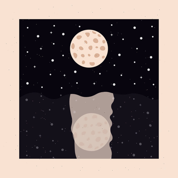 夜空海星月ポスターカード  - ベクター画像