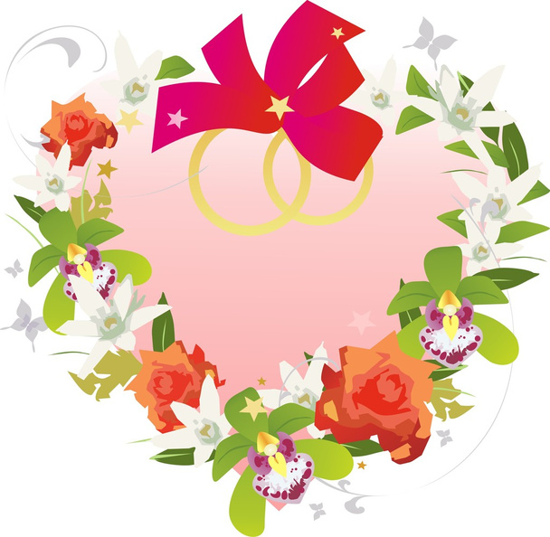Bridal heart rose - Vector, imagen