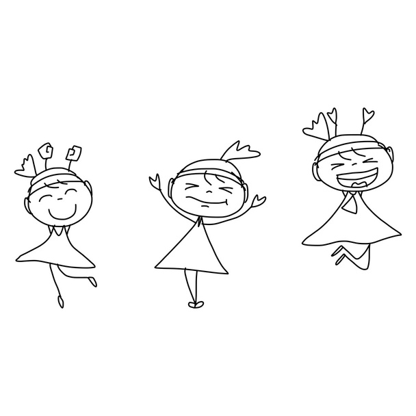 Desenhos animados crianças felizes
 - Vetor, Imagem